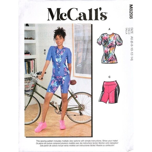 McCall's M8208 Misses 6 to 14 Cycling Shorts and Top Uncut Sewing Pattern New - Picture 1 of 2